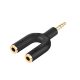 CableCreation Headphone Splitter Auxiliary Adapter, 3.5mm TRS Male to 2 Port 3.5mm Female Y Jack