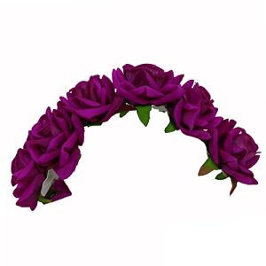 LYF5STAR Artificial Bridal Purple Rose Petal Flower Veni Gajra Hair Juda For Women Floral Hair Bun