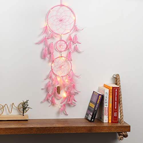 ILU® Dream Catcher with Lights, Wall Hangings, Crafts, Home Décor, Handmade for Bedroom, Balcony,