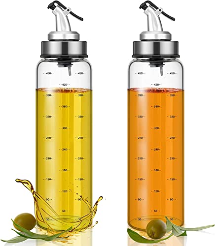 Baskety Olive Oil Dispenser Bottle Oil Cruet Glass,No Drip,Small Oil and Vinegar Dispenser,