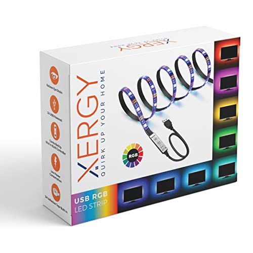 XERGY USB 5V 5050 RGB Led Flexible Strip Light Multi-Color Changing Lighting Kit, Tv Background