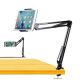 BROLAVIYA Cell Phone Tablet Tabletop Stand, Gooseneck Flexible Clip Lazy Arm Bracket for Both