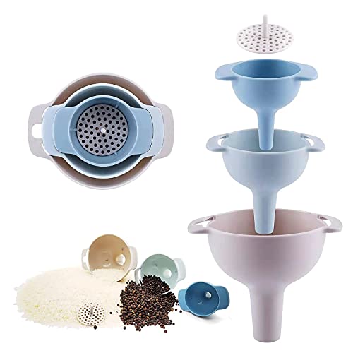 ABSTRACT 4 in 1 Multifunctional Plastic Kitchen Funnel Set for Easy Transfer of Cooking Oil, Water,