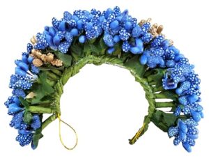 RR maggam Women's Handmade Hair Accessories Artificial Blue Flower Gajra Bun/Garland Juda