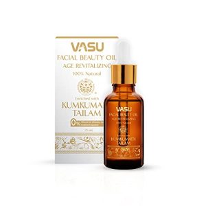 Vasu Facial Beauty Oil enriched with Kumkumadi Tailam - 100% Natural Face Oil, Gives Natural Glow to