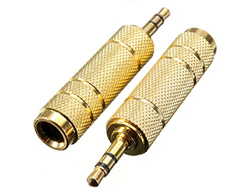 Yash Vision - (Pack Of 2) - Golden - 3.5Mm Stereo Male To 6.3Mm Stereo Female Headphone Microphone