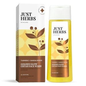 Just Herbs Golden Glow Ubtan Face Wash for Women and Men Suitable for All Skin Type with Turmeric &