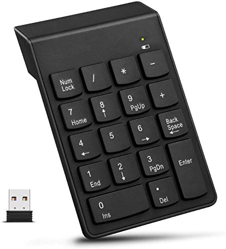 Electro Wolf Wireless 18 Keys Numeric Keypad Slim Mini Number Pad Keyboard Numpad for Desktop Laptop
