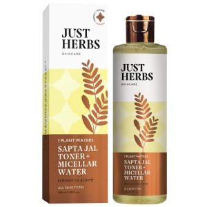 Just Herbs Sapta Jal Ayurvedic Toner + Micellar Water for Skin Nourishing, Cleansing, Makeup Remover