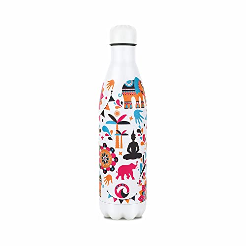 Obouteille Mandala White Cola Stainless Steel Vacuum Insulated 750 ml Leak Proof Flask Water Bottle