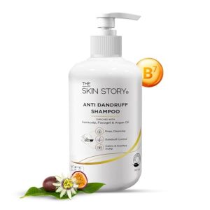 The Skin Story Anti Dandruff Shampoo with Saniscalp & Argan Oil 3-in-1 Cleansing, Dandruff Control,