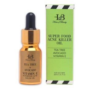 House Of Beauty Super Food Acne Killer Oil, Tea Tree and Avacado with Vitamin E for Oily Skin Type,