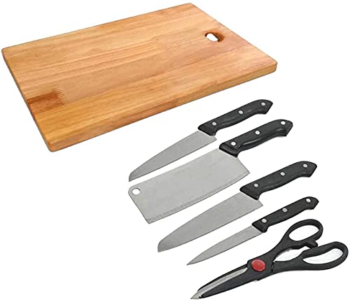 Dialust Chopping Cutting Board with Stainless Steel Knife Set Scissor Vegetable Meat Cutter