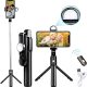 Mobilife Selfie Stick with Light and Mirror Bluetooth Selfie Stick with Tripod Stand Portable Selfie
