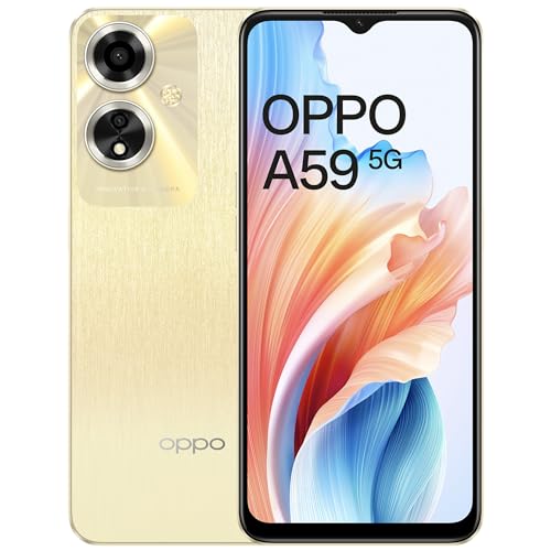 OPPO A59 5G (Silk Gold, 4GB RAM, 128GB Storage) | 5000 mAh Battery with 33W SUPERVOOC Charger |