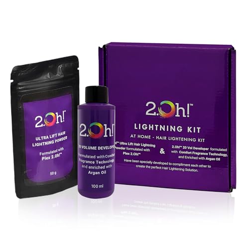 2.Oh! Lightning Kit: Italian Quality DIY Hair Bleach Kit for Hair Color with Plex, Argan Oil &