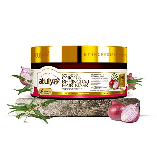 Atulya Onion and Bhringraj Hair Mask Enriched with Almond Oil | Smoothe the frizzes | Controls