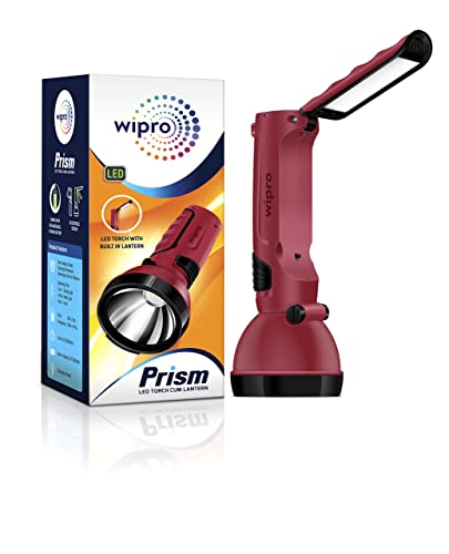 Wipro Prism Multi Functional Rechargeable LED Torch cum Lantern|Dual Mode|Emergency Light with