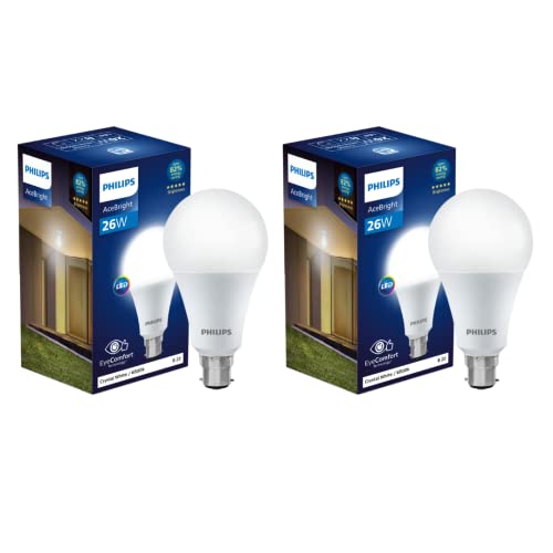 PHILIPS 26-watt LED Bulb |AceBright High Wattage LED Bulb|Base: B22 Light Bulb for Home | Crystal