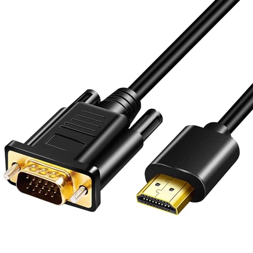 VOOCME HDMI to VGA, Gold-Plated HDMI to VGA Cable (Male to Male) for Computer, Desktop, Laptop, PC,