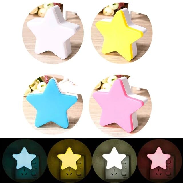 Crescent Star Shaped Night lamp | Night Light for Bed Room |Kids Room| Plugin Directly to Switch