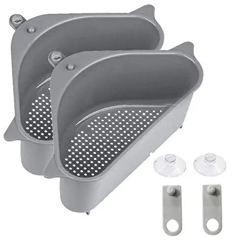 ANKUL Plastic Sink Basket Strainer, Triangular Multifunctional Drain Shelf Kitchen Sink Strainer