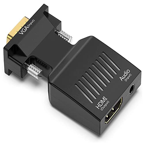 Dhruvga VGA to HDMI Adapter with Audio (PC VGA Source Output to TV/Monitor with HDMI