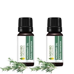 Indo Bio Organics Rosemary Essential Oil 15 ml, 100% Pure Rosemary Oil For Hair Growth, Hair Fall