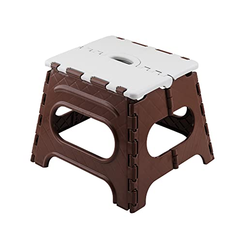 Primelife Plastic 12 Inch Folding Step Stool, The Lightweight Step Stool is Sturdy Enough to Support