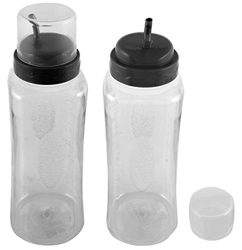 Kuber Industries 2 Pieces Plastic Drop Oil Bottle Dispenser for Kitchen, 1 LTR (Grey)-KUBMART11126