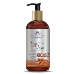 Verdant Natural Care Sandalwood Both & Shower Gel | Body Wash Shower Gel for Women & Men - pH