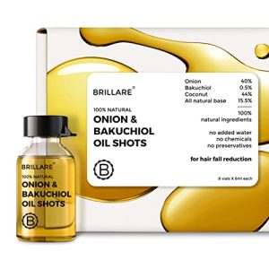 Brillare Onion Hair Oil Shots with Bakuchiol & Coconut Hair Oil for Hair Fall Control, Reduces hair