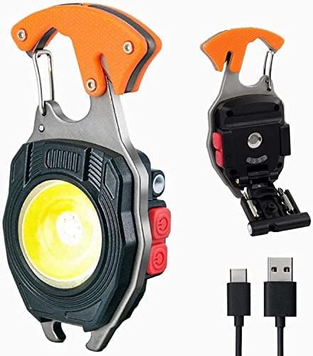 Dweezhet Multifunctional Mini Portable LED Flashlight Keychain Flashlight 6 Modes Rechargeable