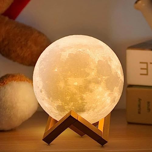 3D Moon Lamp 7 Colour 15 cm Changeable Sensor Moon Night Lamp for Bedroom, Touch Lamp, Moonlight