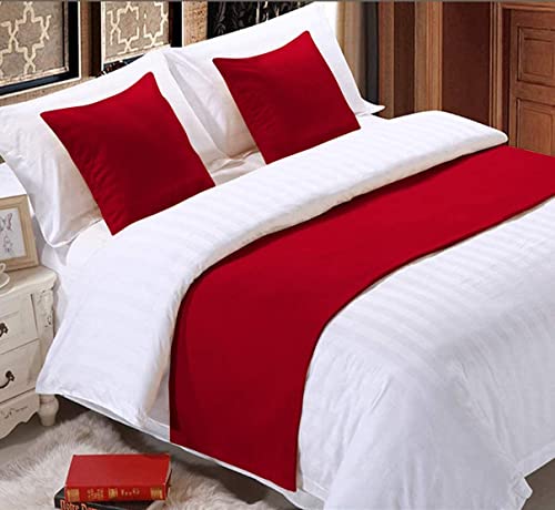 Elegant Linen Store 100% Egyptian Cotton, 1000 Thread Count Solid 3 Piece Bed Runner Scarf Protector
