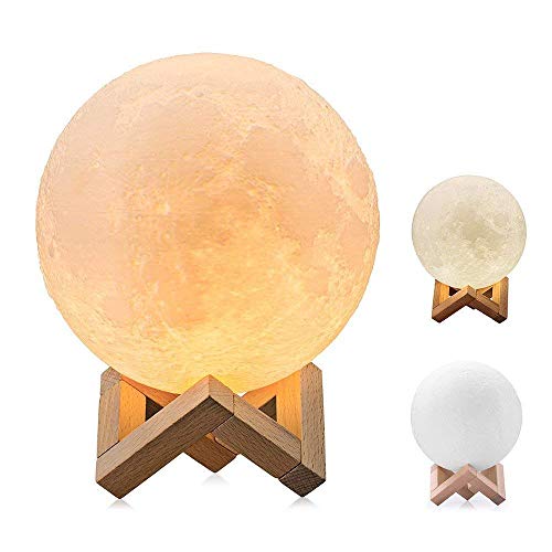XERGY 10 Cm 3D Rechargeable LED Moon Lamp With Touch Control Adjust Brightness Moon Light With