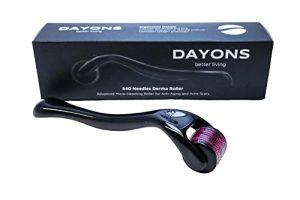 Dayons Derma Roller (0.25mm, 0.5mm, 1mm, 1.5mm, 2mm) with 540 Titanium Needles For Scalp, Face and