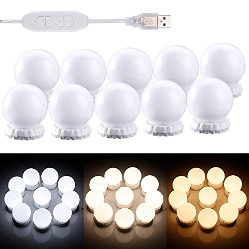 HOLD UP Led Vanity Lights for Mirror, Hollywood Style LED Vanity Mirror Lights Kit 10 Dimmable Light