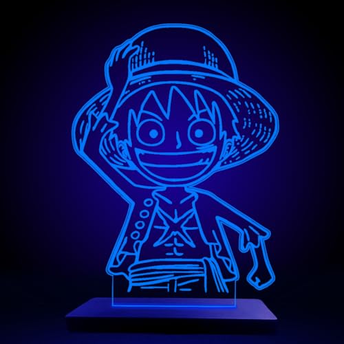 ASWHOLEIDEAS 3D LED Japan Anime One Piece Comic Boy Monkey Luffy Cool Roronoa Zoro Night Light, Desk