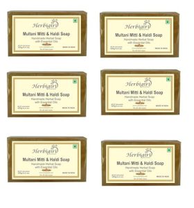 Herbigiri Herbal Multani Mitti Bath Soap 6 * 125GM l Parvati gramodyog Herbigiri Herbal products -