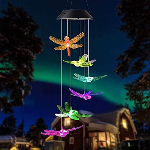 Natchcart Decorative Hanging Solar Wind Chimes, LED Color Changing Outdoor Indoor Waterproof Wind