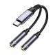 Kinsound USB Type C to Dual 3.5 mm Audio Jack Connector with DAC Headphone Converter Adapter for