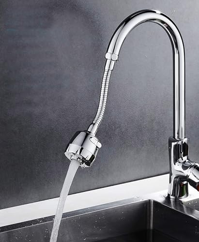 GLUN® 360 Rotation Tap Shower 2 Mode, Metal Hose Kitchen Sink Faucet Extender Spouts Shower for