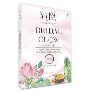 SARA Bridal Facial Kit Infused With Gold Haldi & Gotu Cola For Organic Glow & Radiance Skin,41g