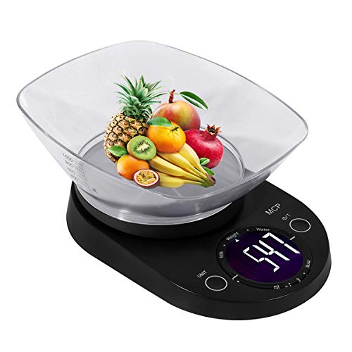 MCP Kitchen Weighing Machine Digital Stainless Steel Electronic LCD Food Weighing Scale with Free