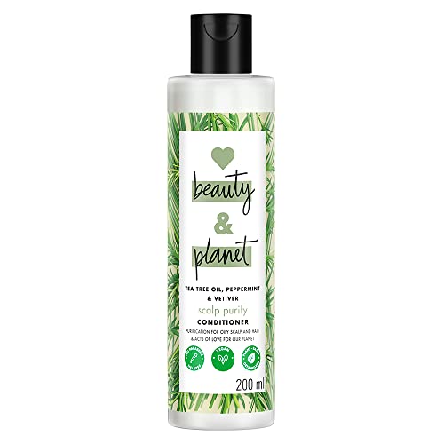 Love Beauty & Planet Tea Tree, Peppermint & Vetiver Conditioner for Oily Hair | Paraben Free, 200ml