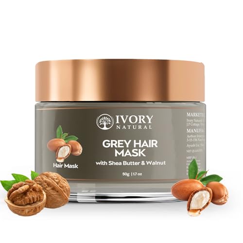 Ivory Natural Grey Mask for Hair (50 Gram) - Ayush Ministry Certified - To Supports Early Greys &