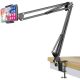 Sounce Lightweight Tabletop Stand Phone Holder, Metal Long Lazy Arm and Bracket for All Mobile for