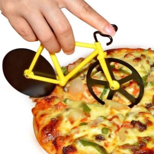 Suzec Multi-Purpose Premium Pizza Cutter for Kitchen Bicycle Shape Non-Stick Pastry Cake Sandwich