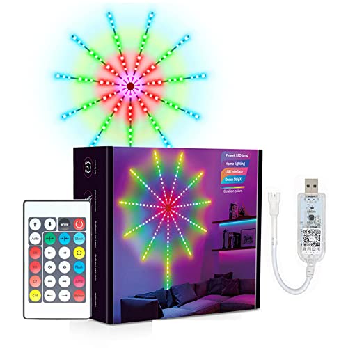 GLOWSERIE Smart Firework LED Lights, USB Powered Indoor Firework Lights with Remote APP Control,